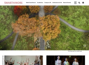 How swarthmore.edu looks like on a tablet such as an iPad.