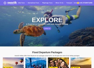 How swastikholiday.com looks like on a tablet such as an iPad.