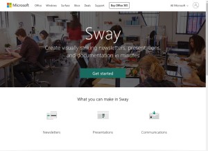 How sway.com looks like on a tablet such as an iPad.