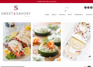 How sweetandsavorybyshinee.com looks like on a tablet such as an iPad.