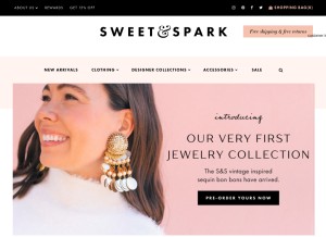 How sweetandspark.com looks like on a tablet such as an iPad.