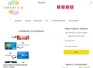 How sweetcsdesigns.com looks like on a tablet such as an iPad.