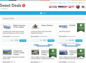 How sweetdeals.com looks like on a tablet such as an iPad.