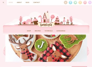 How sweetopia.net looks like on a tablet such as an iPad.