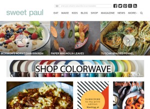 How sweetpaulmag.com looks like on a tablet such as an iPad.