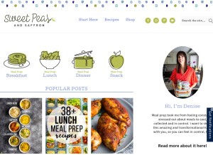 How sweetpeasandsaffron.com looks like on a tablet such as an iPad.