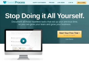 How sweetprocess.com looks like on a tablet such as an iPad.
