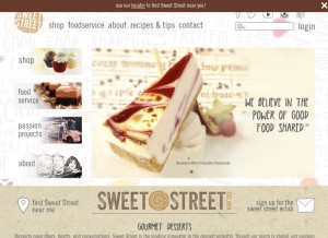 How sweetstreet.com looks like on a tablet such as an iPad.