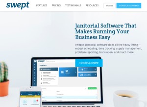 How sweptworks.com looks like on a tablet such as an iPad.