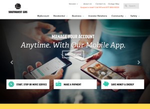 How swgas.com looks like on a tablet such as an iPad.