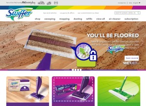 How swiffer.com looks like on a tablet such as an iPad.