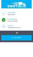 How swiftremoval.co.uk looks like on a mobile device such as an iPhone.