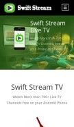 How swiftstreamz.com looks like on a mobile device such as an iPhone.