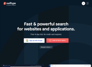 How swiftype.com looks like on a tablet such as an iPad.