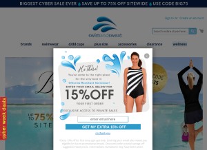 How swimandsweat.com looks like on a tablet such as an iPad.