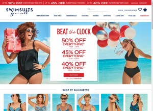 How swimsuitsforall.com looks like on a tablet such as an iPad.