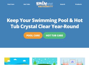 How swimuniversity.com looks like on a tablet such as an iPad.