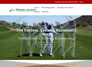 How swingjacket.com looks like on a tablet such as an iPad.