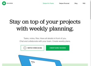 How swipesapp.com looks like on a tablet such as an iPad.