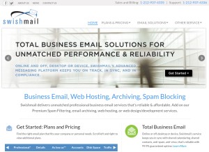How swishmail.com looks like on a tablet such as an iPad.