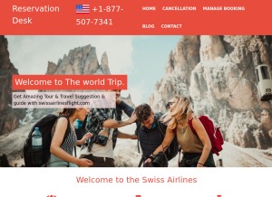 How swissairlinesflight.com looks like on a tablet such as an iPad.