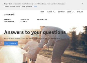 How swisscard.ch looks like on a tablet such as an iPad.