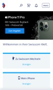 How swisscom.ch looks like on a mobile device such as an iPhone.