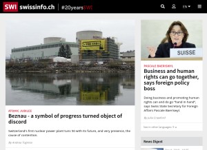 How swissinfo.ch looks like on a tablet such as an iPad.