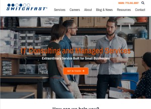 How switchfast.com looks like on a tablet such as an iPad.