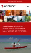 How switchfly.com looks like on a mobile device such as an iPhone.