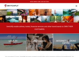 How switchfly.com looks like on a tablet such as an iPad.