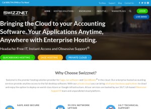 How swizznet.com looks like on a tablet such as an iPad.