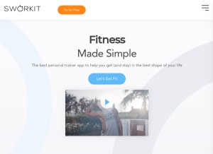 How sworkit.com looks like on a tablet such as an iPad.