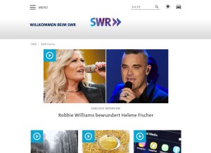 How swr.de looks like on a tablet such as an iPad.