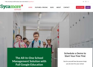 How sycamoreschool.com looks like on a tablet such as an iPad.