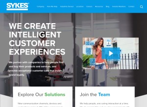 How sykes.com looks like on a tablet such as an iPad.