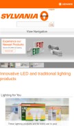 How sylvania.com looks like on a mobile device such as an iPhone.