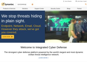 How symantec.com looks like on a tablet such as an iPad.