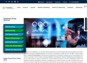 How symbiosisonlinepublishing.com looks like on a tablet such as an iPad.