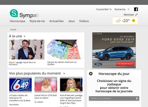 How sympatico.ca looks like on a tablet such as an iPad.
