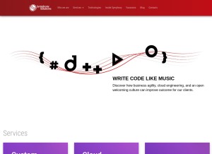 How symphony-solutions.eu looks like on a tablet such as an iPad.