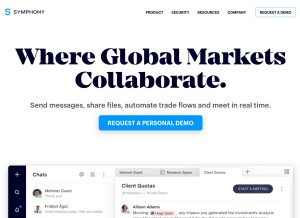 How symphony.com looks like on a tablet such as an iPad.