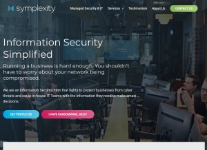 How symplexity.com looks like on a tablet such as an iPad.