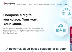 How syncplicity.com looks like on a tablet such as an iPad.