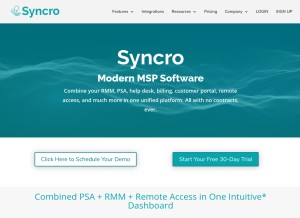 How syncromsp.com looks like on a tablet such as an iPad.