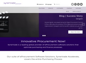 How synertrade.com looks like on a tablet such as an iPad.