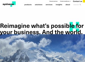 How syniverse.com looks like on a tablet such as an iPad.