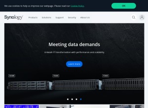 How synology.com looks like on a tablet such as an iPad.