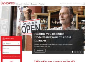How synovus.com looks like on a tablet such as an iPad.