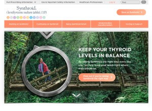 How synthroid.com looks like on a tablet such as an iPad.